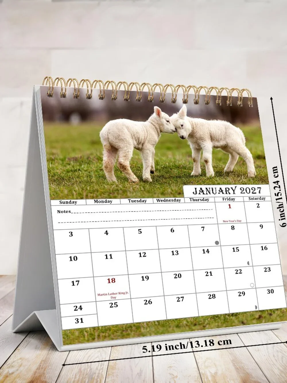 2026-2027 18 Months Standing Flip Desk Calendar Desktop Planner (Baby Animals)